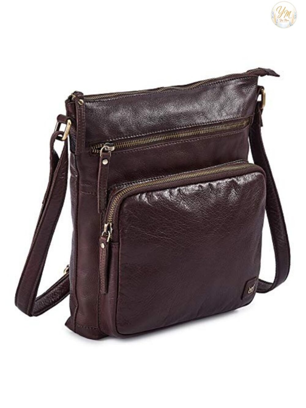 Full-Grain Cow Leather Crossbody Bag Sling Shoulder Purse Travel